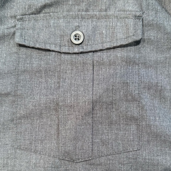 Retrofit Cotton Blend Collared Button Down Long Sleeve Gray Shirt Men’s M NWOT - Picture 9 of 10